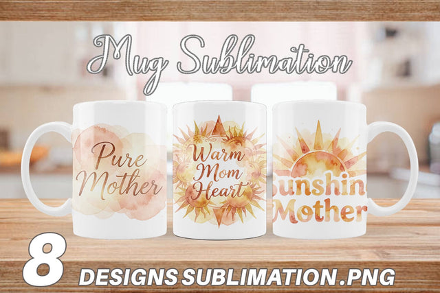 Mug Wrap Watercolor Terracotta Boho Abstract Mom Quotes Sublimation artnoy 