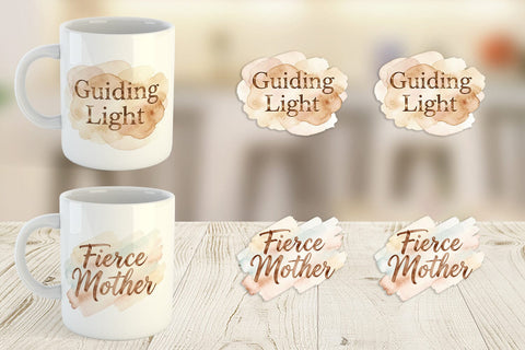Mug Wrap Watercolor Terracotta Boho Abstract Mom Quotes Sublimation artnoy 