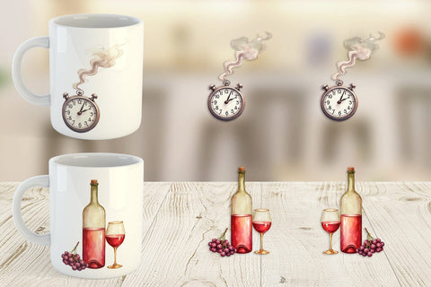 Mug Wrap Watercolor Thanksgiving Kitchen Chaos Sublimation artnoy 