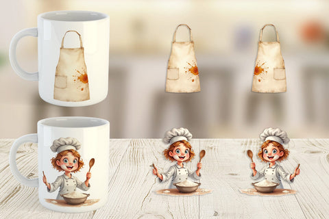 Mug Wrap Watercolor Thanksgiving Kitchen Chaos Sublimation artnoy 