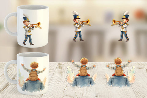 Mug Wrap Watercolor Thanksgiving Parade Sublimation artnoy 