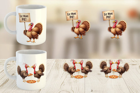 Mug Wrap Watercolor Turkey Day Off Sublimation artnoy 