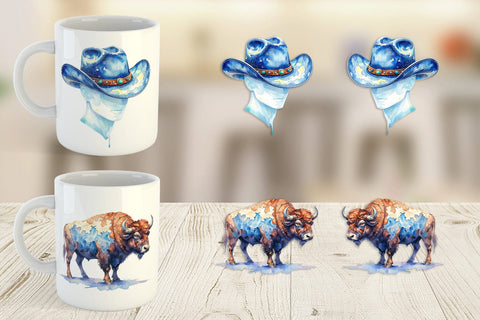 Mug Wrap Watercolor Western Cowgirl Sublimation artnoy 