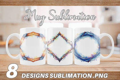 Mug Wrap Watercolor Western Frame Sublimation artnoy 