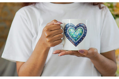 Mug Wrap Watercolor Western Heart Sublimation artnoy 