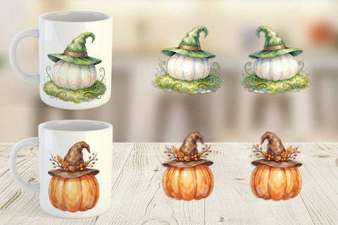 Mug Wrap Watercolor Whimsical Woodland Witch Hat Sublimation artnoy 