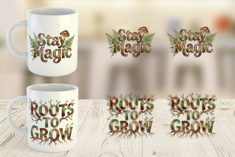 Mug Wrap Watercolor Wildflower Boho Growth Quote Sublimation artnoy 