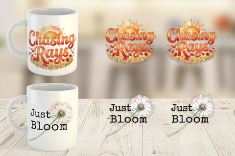 Mug Wrap Watercolor Wildflower Boho Growth Quote Sublimation artnoy 