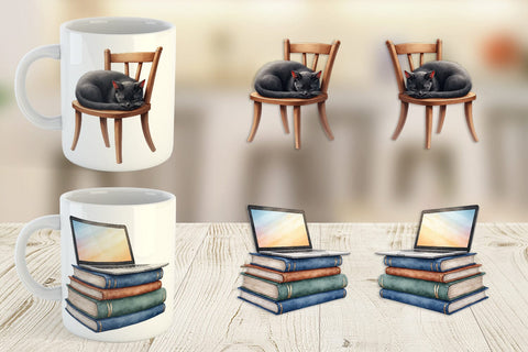 Mug Wrap Watercolor Witchy Coffee Shop Sublimation artnoy 