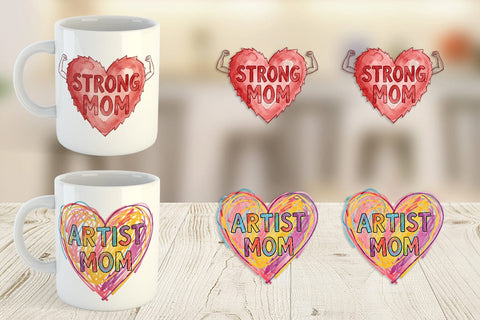 Mug Wrap Watercolor Wonky Imperfect Heart Art Quotes Sublimation artnoy 