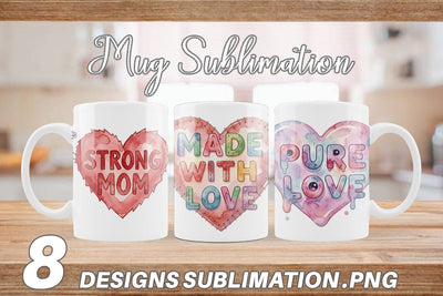Mug Wrap Watercolor Wonky Imperfect Heart Art Quotes Sublimation artnoy 