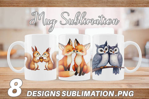 Mug Wrap Watercolor Woodland Romance Sublimation artnoy 