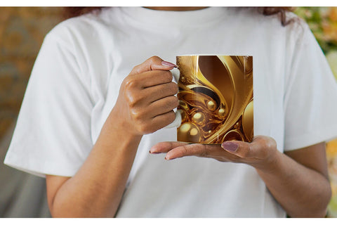 Mug Wrap Wave Liquid Gold Sublimation artnoy 