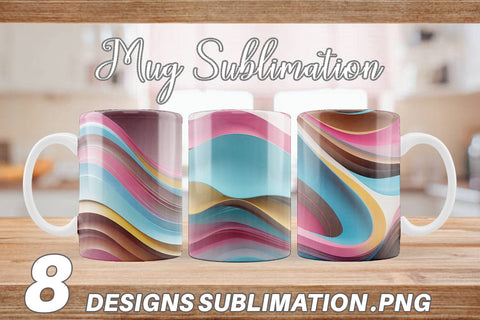Mug Wrap Wave Pastel Sublimation artnoy 