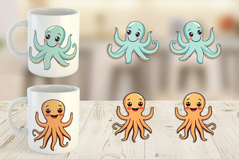 Mug Wrap Waving Octopus Sublimation artnoy 