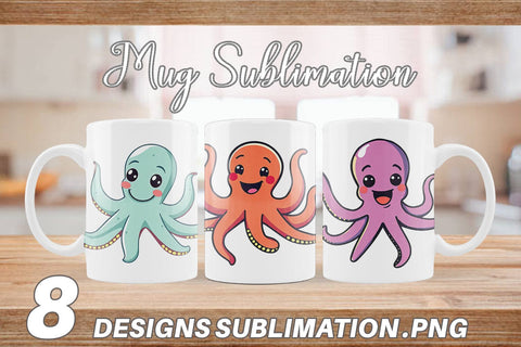Mug Wrap Waving Octopus Sublimation artnoy 