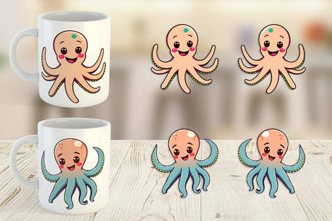 Mug Wrap Waving Octopus Sublimation artnoy 