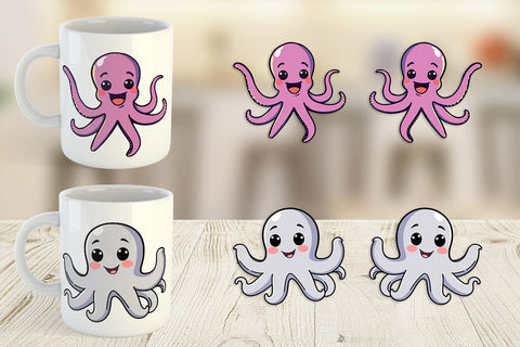 Mug Wrap Waving Octopus Sublimation artnoy 