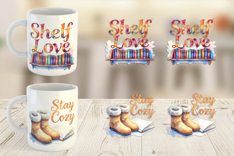 Mug Wrap Weekend Reading Quotes Sublimation artnoy 