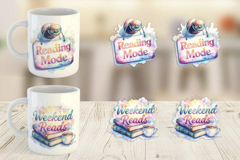 Mug Wrap Weekend Reading Quotes Sublimation artnoy 