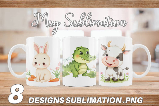 Mug Wrap Whimsical Animal Parade Sublimation artnoy 