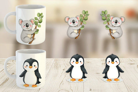 Mug Wrap Whimsical Animal Parade Sublimation artnoy 