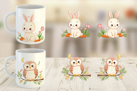 Mug Wrap Whimsical Animal Parade Sublimation artnoy 