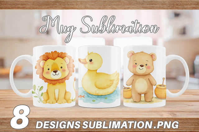Mug Wrap Whimsical Animal Parade Sublimation artnoy 