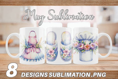 Mug Wrap Whimsical Apron & Chef Hat Sublimation artnoy 
