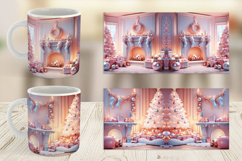 Mug Wrap Whimsical Christmas Scene Sublimation artnoy 