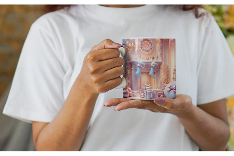 Mug Wrap Whimsical Christmas Scene Sublimation artnoy 