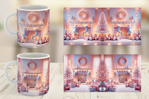 Mug Wrap Whimsical Christmas Scene Sublimation artnoy 