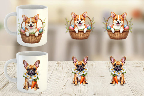 Mug Wrap Whimsical Easter Pets Sublimation artnoy 