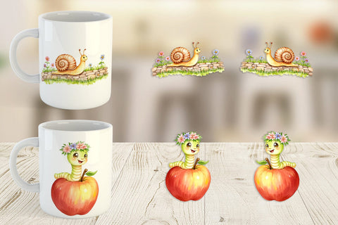 Mug Wrap Whimsical Garden Creatures Sublimation artnoy 