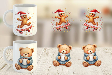 Mug Wrap Whimsical Holiday Friends Sublimation artnoy 