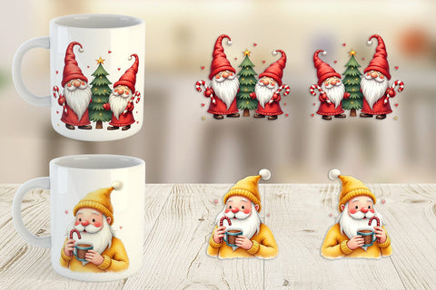 Mug Wrap Whimsical Holiday Friends Sublimation artnoy 