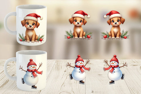 Mug Wrap Whimsical Holiday Friends Sublimation artnoy 