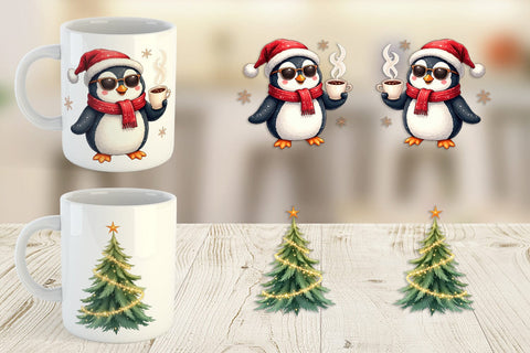 Mug Wrap Whimsical Holiday Friends Sublimation artnoy 