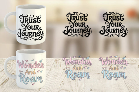 Mug Wrap Whimsical Journey Post Grad Quotes Sublimation artnoy 