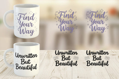 Mug Wrap Whimsical Journey Post Grad Quotes Sublimation artnoy 