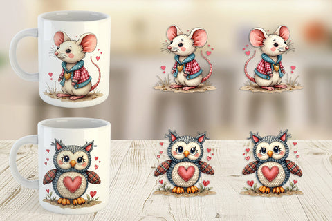 Mug Wrap Whimsical Patchwork Pets Sublimation artnoy 