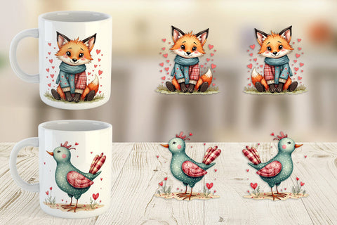 Mug Wrap Whimsical Patchwork Pets Sublimation artnoy 
