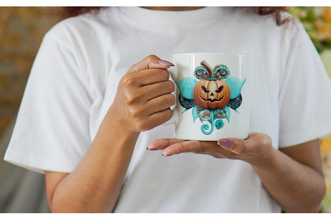 Mug Wrap Whimsical Pumpkin Sticker Sublimation artnoy 
