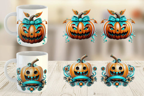 Mug Wrap Whimsical Pumpkin Sticker Sublimation artnoy 