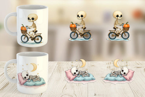 Mug Wrap Whimsical Skeletons Sublimation artnoy 