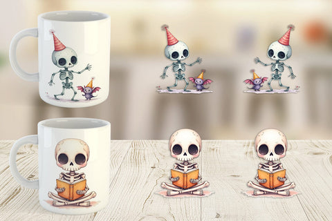 Mug Wrap Whimsical Skeletons Sublimation artnoy 