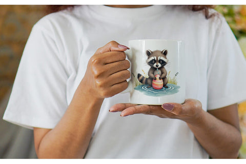 Mug Wrap Whimsical Woodland Friends Easter Watercolor Sublimation artnoy 
