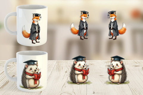Mug Wrap Whimsical Woodland Graduates Sublimation artnoy 