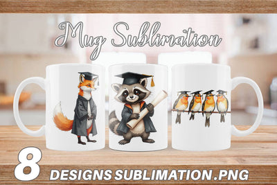 Mug Wrap Whimsical Woodland Graduates Sublimation artnoy 