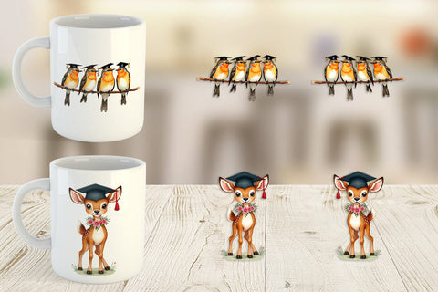 Mug Wrap Whimsical Woodland Graduates Sublimation artnoy 